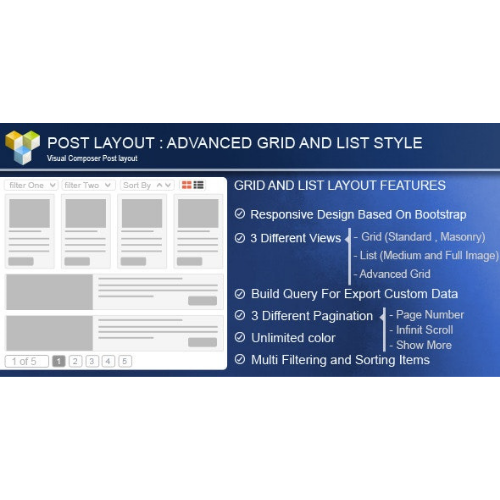 Advance Post Grid/List with custom filtering for Visual Composer